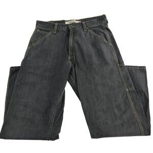 VTG Levi's carpenter loose straight jeans 33x30 black denim mens 6734